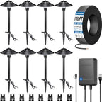 SUNVIE All-in-One LED Pathway Lighting Kit, 8-Pack Low Voltage Landscape Lights with Transformer and 100FT 16/2 AWG Wire, 3000K Waterproof Landscape Lighting with Connectors for Walkway Garden Yard by SUNVIE