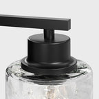 Hammered Glass Wireless Battery Operated Wall Sconces Set of Two Black - Image 7