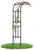 4.0FT×7.9FT Half Side Square Tube Metal Garden Arch Trellis by PlusYard