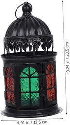 Healifty Moroccan Style Decorative Candle Lantern Hanging Glass Tealight Holder Colorful Glass Retro Candle Lamp Ornament for Indoor Outdoor Home Décor - Image 2
