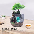 Tabletop Water Fountain, LED Rockery Waterfall Decor, 11.81 in Resin Accent - Image 4