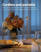 Modern Cordless Table Lamp Set of 2, Brown Portable LED Desk Lamps - Image 2