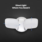 Feit Electric LED Security Light Outdoor, 28W LED Waterproof Flood Light, 2 Head, Wall Mount, Switch Operated, 2000 Lumens, 5000K Daylight, 50,000 Hour Lifespan, White, S9DFL/850/WH - Image 5