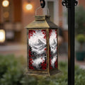 Solar Lantern Outdoor Waterproof Black White Pop Red Japanese Temple Autumn Fall Landscape Mount Maple Garden Decor LED Solar Lights Hanging/Tabletop Lamp Gifts for Women Mom for Outside Yard Patio by DERUINVAIO