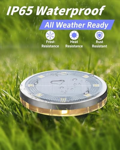 SenLuKit 18 Pack Outdoor Solar Ground Lights with 4 Side Light（Warm White） - Image 3