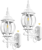 VIANIS 2 Pack Outdoor Sconce Lighting, White Exterior Wall Lights for House by VIANISLIGHTING