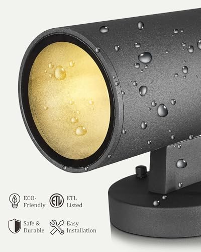 Ken & Ricky Dusk to Dawn Outdoor Wall Sconce Lights,Cylinder,Black,2 PK - Image 3