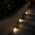 SOLVAO Solar Stair Lights Outdoor, 6 Pack Solar Step Lights with Auto On/Off Dusk to Dawn Sensor, Waterproof IP44 LED Deck Fence Lights, Stainless Steel Solar Wall Lights for Steps, Pathway, Garden - Image 2