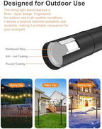 6 Pack String Light Poles for Outside, Adjustable Metal Patio Light Poles - Image 5