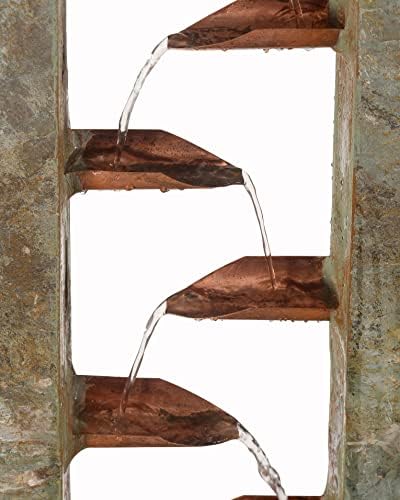 Kenroy Home 51008LGSLCOP Spillway Floor Fountain with Slate and Copper Finish, Rustic Style, 47.75" Height, 15.75" Width, 8" Depth - Image 3