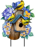 Briarwood Lane Spring Metal Art 29x15 Goldfinches and Hydrangea for Spring Metal Art by BriarwoodLane