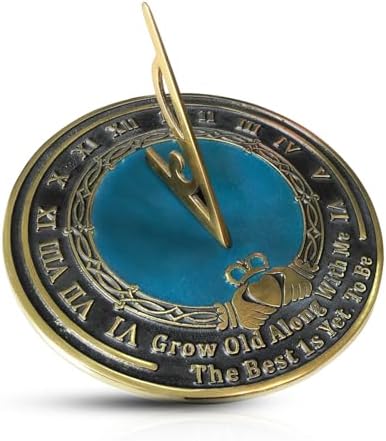ARTIZANSTORE Solid Brass Sundial | Grow Old with Me Poem | 10 Inch Round Sundial for Garden | Robert Browning by AS