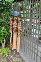 Cohasset Gifts 167 Burnt Flower Simple Bamboo Wind Chime, Medium Wood Design - Image 2