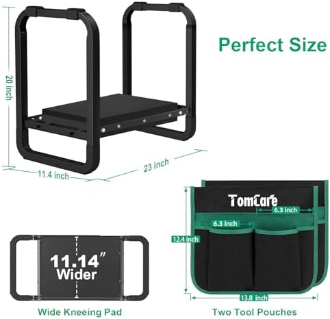 TomCare Garden Kneeler and Seat, 11.14" Kneeling Pad Sturdy Garden Bench - Image 2