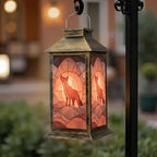 Solar Lantern Abstract Fox Silhouette Glass Outdoor Waterproof Garden Hanging Lantern Solar Powered Lighting Outside Solar Light for Patio Yard Camping, Gifts for Women Mom - Image 6
