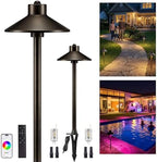 Gardenreet Smart Brass RGBCW Path Lights, 12V Low Voltage, Bronze, 2 Pack by Gardenreet