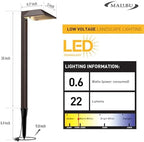 Malibu Low Voltage Landscape Lighting 0.6W LED Pathway Lights Outdoor Landscape Path Lights Wired with Connectors 22 Lumen Warm White Walkway Lights for Garden Yard Lawn 8Pack - Image 2