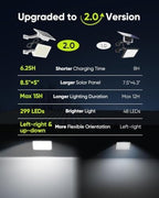 JACKYLED 1000 Lumen 299 LED Solar Dusk to Dawn Light Outdoor White 2 Pack - Image 2