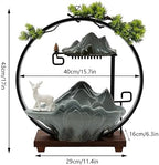 Tabletop Water Fountain Indoor Waterfall with LED Light Ring Backflow Incense Burner Mist Maker Zen Meditation Decor with Deer Statue for Home Office Desktop Relaxation Stress Relief - Image 5