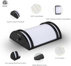 10in Dusk to Dawn Front Porch Light 15W 1200lm(75W Eqv.) 120V, 3000K/4000K/5000K Adjustable IP65 Modern Half-Cylinder Outdoor Wall Sconce Light for Exterior Hallway Corridor, ETL Listed(Black) - Image 5