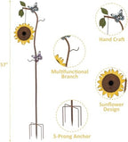 BAYN 57” Bird Houses Stake for Outside, Metal Wild Bird Feeder Birdhouse Stake Pole with Sunflower Design Outdoor Decorations for Patio, Backyard, Garden - Image 4