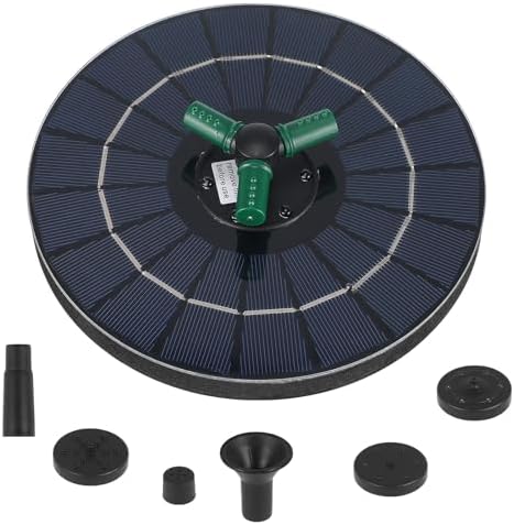 Solar Garden Fountain Pump with RGB Lights Floating Pond Water Feature by OFFSCH