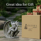 OLOMA Gothic Gargoyle Concrete Garden Statue Winged Beast Outdoor Garden Decor Fantasy Demon Lawn Ornament Mythical Creature Yard Sculpture Patio Porch Entryway Decor Weather Proof Accent Decor - Image 7