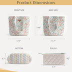Maison d' Hermine Shopping Bags Cotton Quilted Tote Bag with Zipper Pockets - Image 6