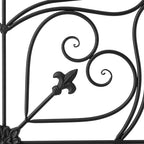 Glitzhome Vintage Wall Decor, Black Artistic Beauty Metal Garden Ornament Powder-Coated Matte Black Finish Charming Fleur-de-lis Outdoor Indoor Decoration - Image 5