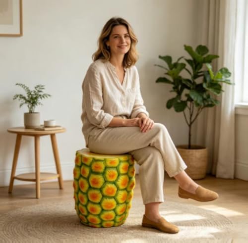 14" Oversized Pineapple Shaped Resin Stool – Multi-Use Side Table, Plant Stand, Decorative Furniture for Home, Garden, Patio & Indoor Spaces - Image 4
