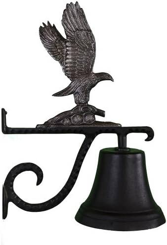 Montague Metal Products 7.75″ Diameter Cast Bell with Ornament, Hanging Bell, Dinner Bell, Heavy Duty Cast Aluminum (Eagle) by MontagueMetalProducts