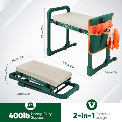 SakerPlus Garden Kneeler and Seat, Heavy Duty Foldable Garden Stool - Image 2