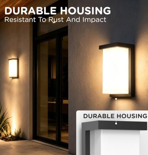 8 Inch Outdoor Wall Light, 1920LM LED Wall Sconce, Hardwired, ETL Listed - Image 5