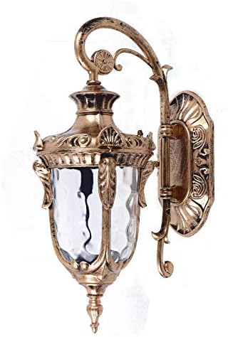 Bronze Outdoor Wall Light Fixture, Exterior Wall Lantern Waterproof Sconce Porch Lights Wall Mount with Hammered Glass Shade Outdoor Wall Sconce Exterior Barn Light Industrial Light Fixture for Hours by TFCFL