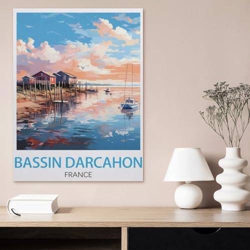 Funny Metal Tin Signs，Bassin D'Arcachon France，Bar Club Cave Home Kitchen Rustic Travel Metal Signs Wall Art Decor(15x30cm）6x12 inch-AL18 - Image 2