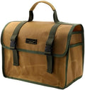 Tool Bag, Heavy Duty 16oz Waxed Canvas Tool Carrier, Multi-Purpose Tote Bag with 1 Large Capacity & 2 Side Pockets, Portable Tool Storage for Wrenches Chisels Scissors Hammer - Khaki by Kaaltisy
