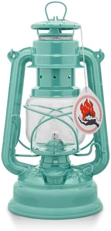 Feuerhand Outdoor Kerosene Fuel Lantern, German Made Weather Resistant Baby Special 276 Galvanized Hurricane Lamp for Camping or Patio, 10 Inches, Pastel Green by Feuerhand