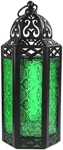 Vela Lanterns Decorative Indoor Candle Holder Table Centerpieces - Moroccan Hanging Outdoor Patio & Porch Home Decor, Turkish Floor Lamp for Wedding, Ramadan (Extra Large 16", Green Glass) - Image 4