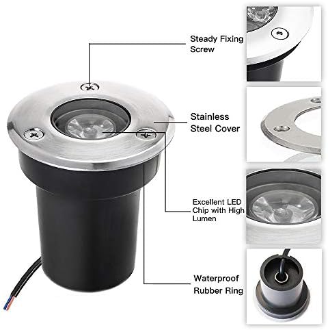 SUNRIVER Low Voltage Landscape Lights,1W Outdoor In-Ground Lights 12V-24V LED Landscape Lighting for Paver, Deck, Step, Garden, IP67 Waterproof (6 Pack Warm White) - Image 3