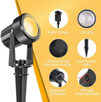 LED Spotlights Outdoor,Low Voltage Landscape Lighting IP65 Waterproof with US Plug, 3000K Warm White Outdoor Spot Lights for Yard Flag Pole House Garden Tree(6-in-1) - Image 3
