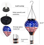Hot Air Balloon Solar Lantern, American Flag Glass Solar Light Garden Decor - Image 6