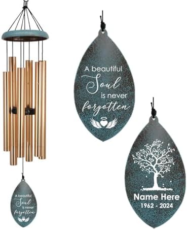 Personalized Memorial Wind Chimes, Gifts for Loss of Loved One, Sympathy Wind Chime for Loss of Dad/Mom, 36inch Mourn Wind Chimes, Garden Decor Outside by ExtrabilyOfficial