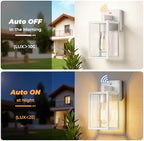 FOLKSMATE Plastic Dusk to Dawn Outdoor Wall Sconce White 4-Pack - Image 6