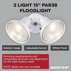 Nuvo Lighting SF77/488 2-Light PAR38 Twin Flood Light, White - Image 2