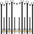 NUERPO 6 Pack String Light Pole,Metal Poles for Hanging Outdoor Light Strings,6 Pack 10 FT Light Poles Stand for Outside Garden,Patio,Wedding,Backyard,Deck,Party by NUERPO