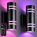 wowlite Outdoor Wall Lights, 2 Pack, Smart RGB+CW Up Down Sconce for Porch by wowlite