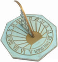 Brass Garden Sundial - 10" Sold Polished Brass Octagonal Design Sundial - Tempus Fugit Plaque and Rooster Dial Round Patio Outdoor Compass Sundials for Yards, Home Decor, Sundial Gift by Unknown