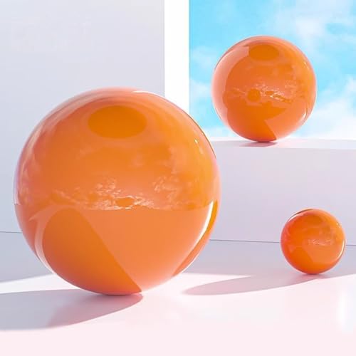 Gazing Globe Decor Ball, Hollow Gazing Ball, Seamless Stainless Steel Polished Reflective Smooth Mirror Garden Sphere Globe, Props of Photography, Garden Home Decor (Orange, Dia: 12 inch/30cm) - Image 2