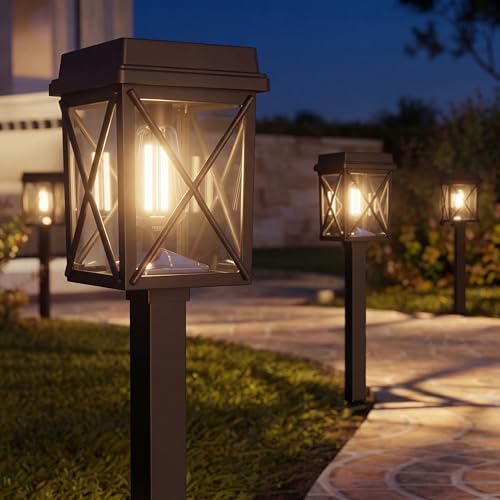 XMCOSY+ Solar Lights Outdoor, 12 Pack Bright Pathway Lights for Landscape by XMcosy