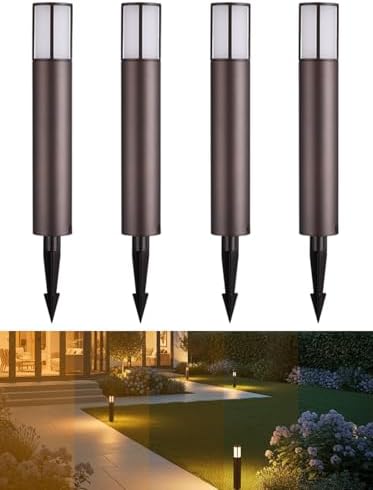 LEONLITE 4-Pack 5CCT Low Voltage Bollard Pathway Lights, Oil Rubbed Bronze by LEONLITE